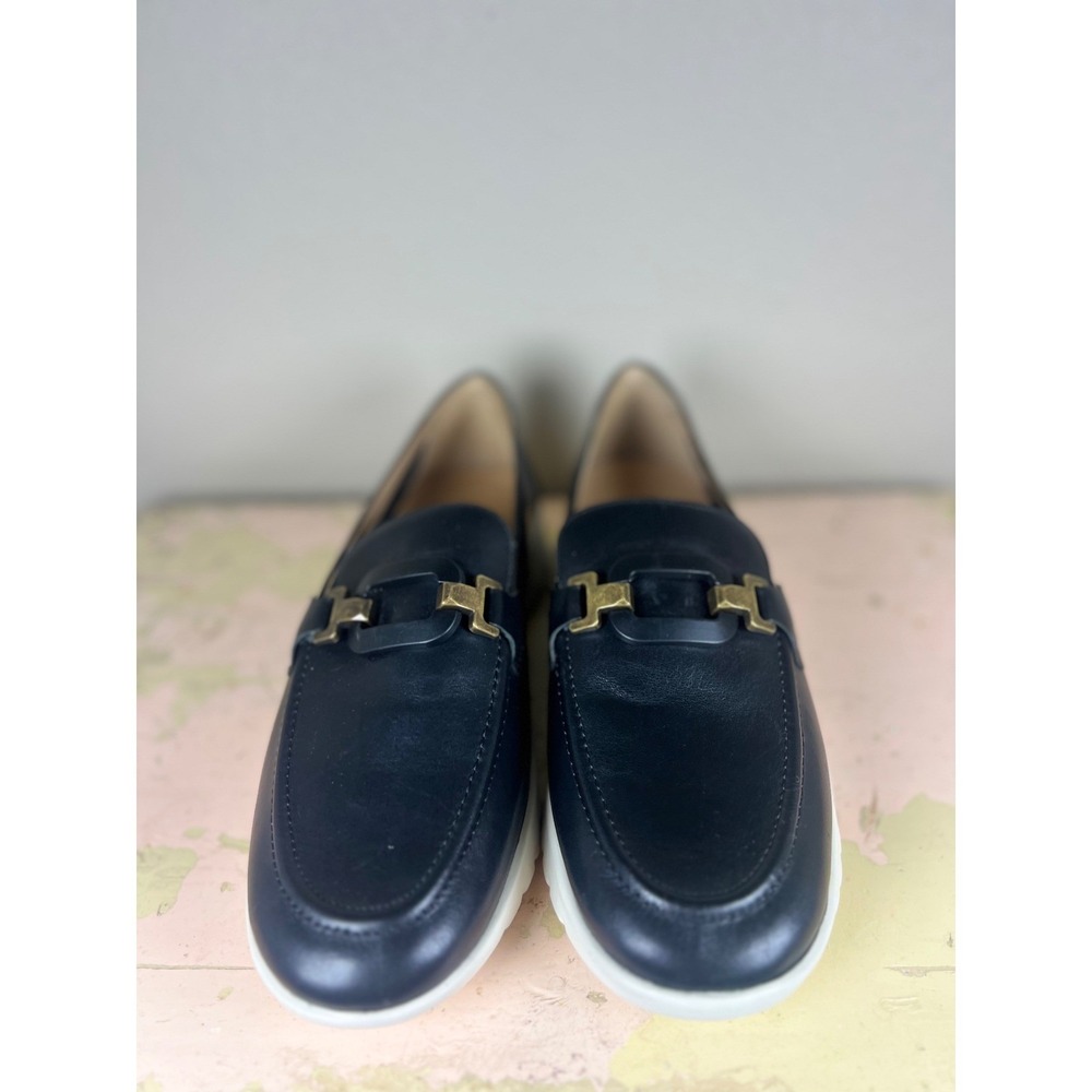 Brioso Shaye Leather Hardware Detail EVA Loafers Black Wedge Size 9 - Picture 6 of 12
